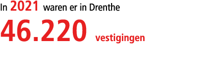 In 2021 waren er in Drenthe 46.220 vestigingen